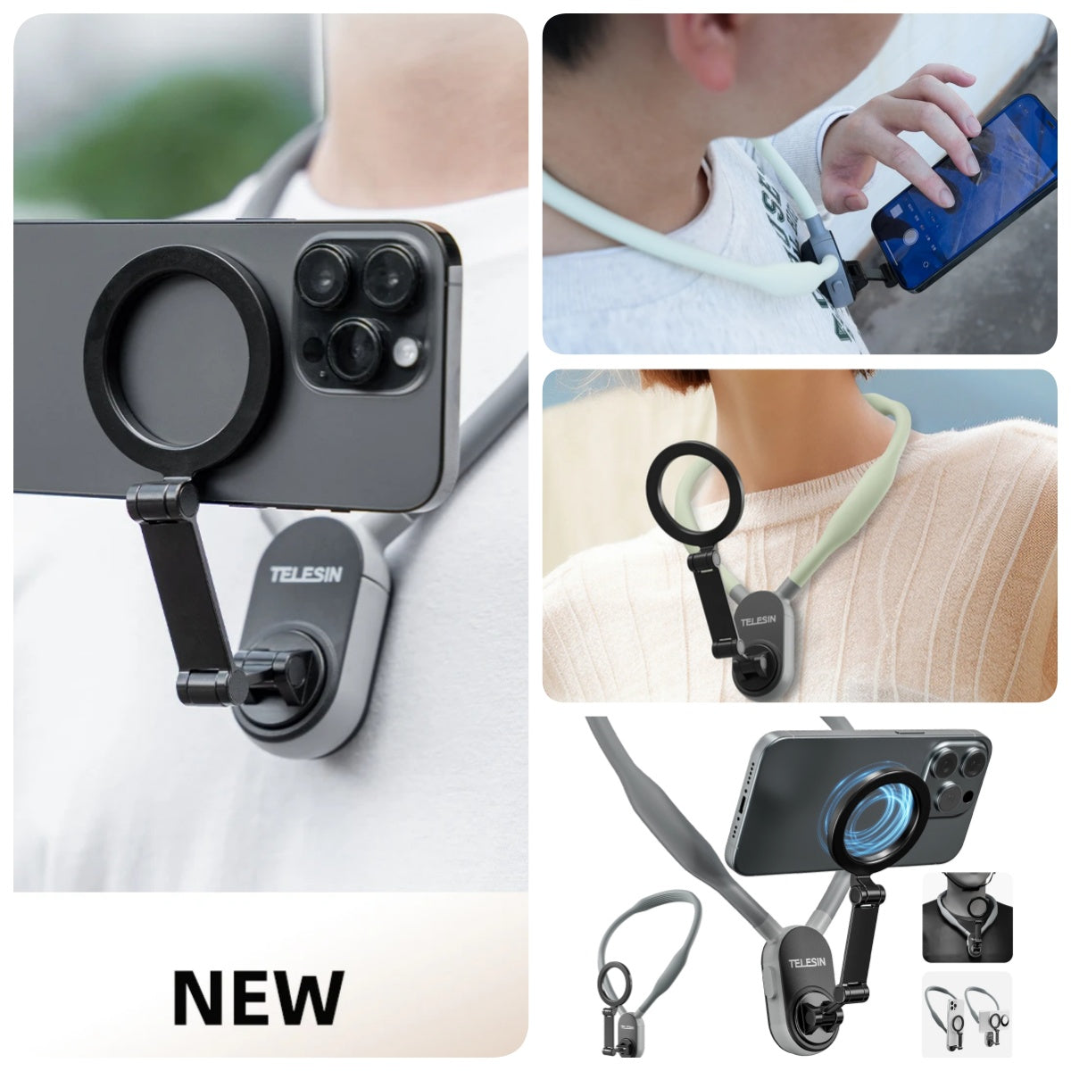 Silicone Phone Magnetic Neck Mount Quick Release Hold FPhone Magsafeor  Magnetic Suction Cell Phone Neck Hanging Bracket