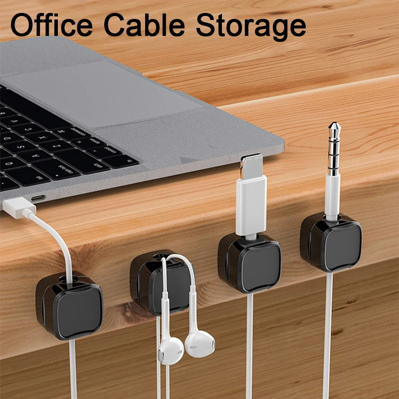 Magnetic Cable Clip Under Desk Cable Management Adjustable Cord Holder Wire Organizer And Cable Management Wire Keeper
